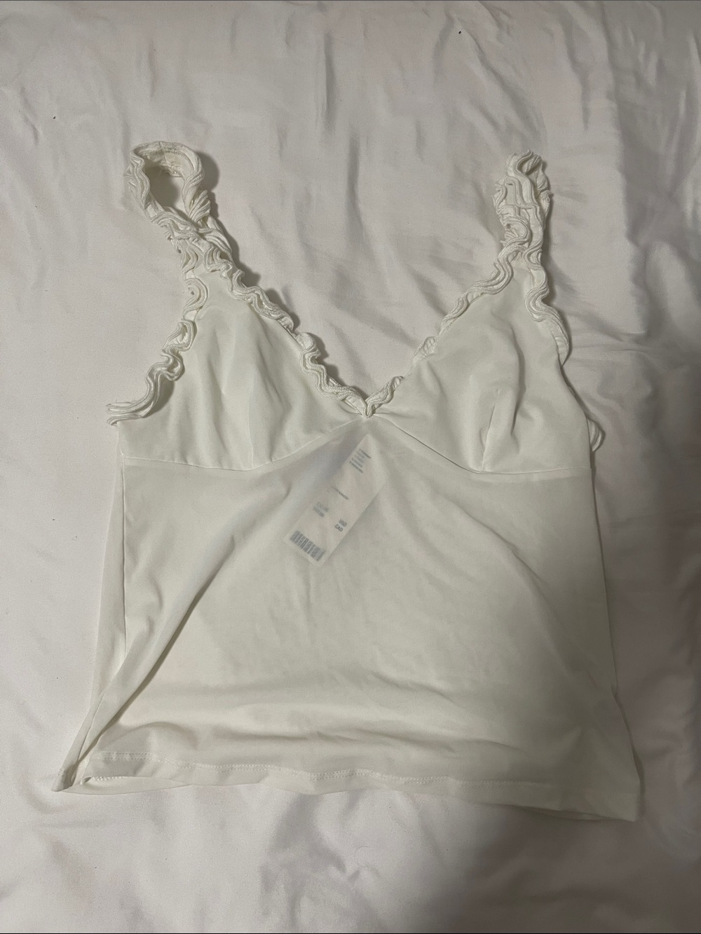Urban Outfitters White Ruffled Strap Camisole
